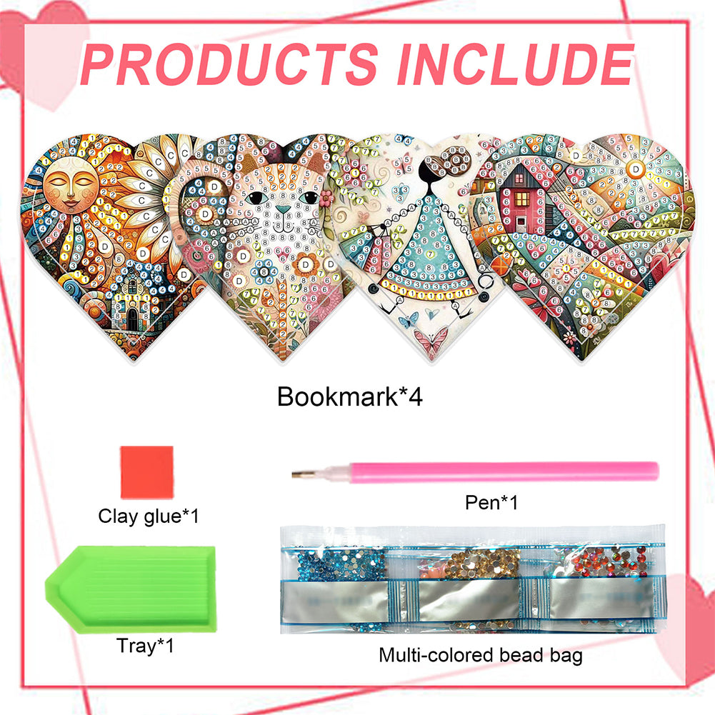 8 pcs Diamond Painting Bookmarks Diamond Art Book Corner Kit for Book Lovers