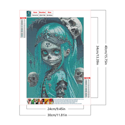 Dark Skullgirls - Full Round Drill Diamond Painting 30*40CM