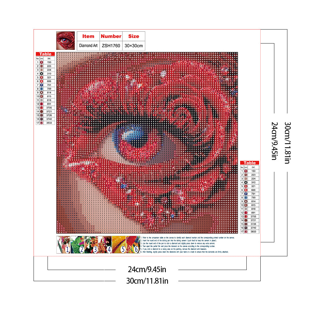 Rose Eyes - Full Round Drill Diamond Painting 30*30CM