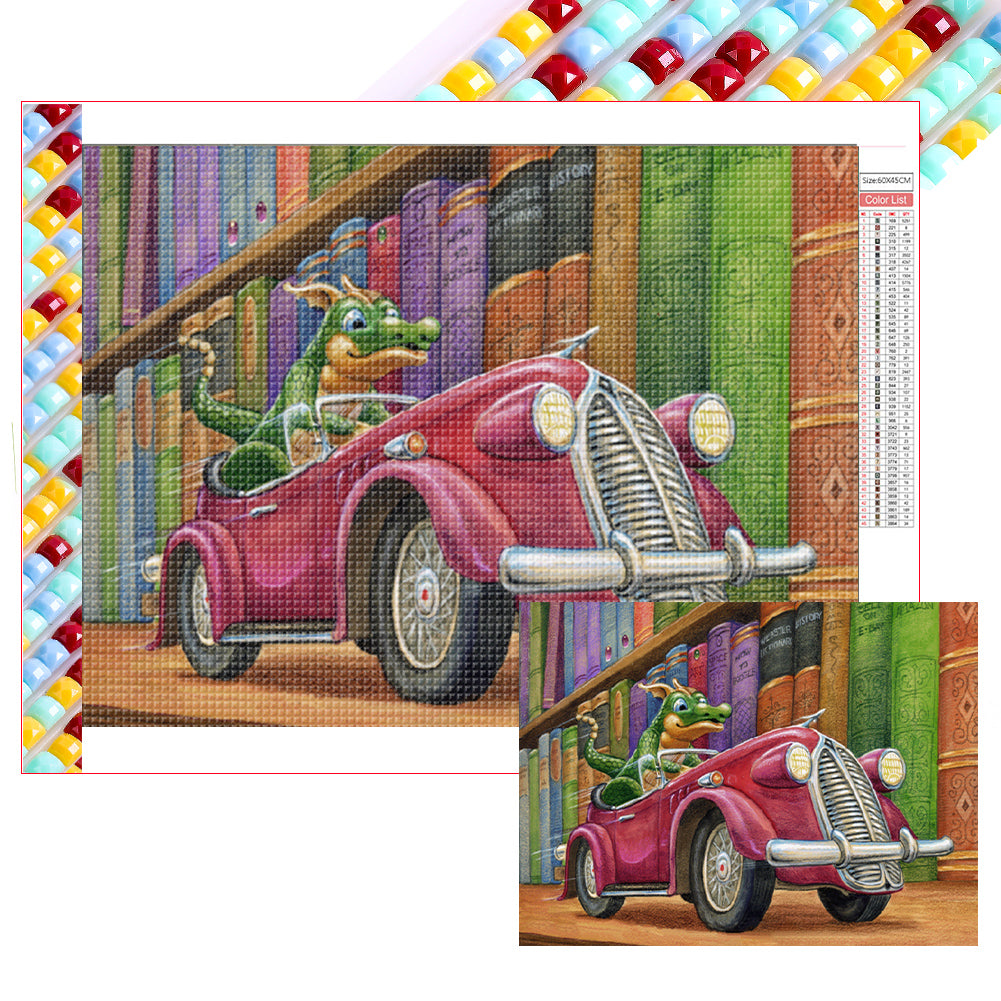 Dragon Driving - Full Square Drill Diamond Painting 60*45CM
