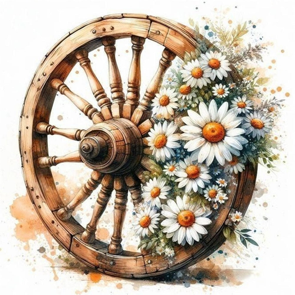Daisy Cartwheel - 11CT Stamped Cross Stitch 40*40CM