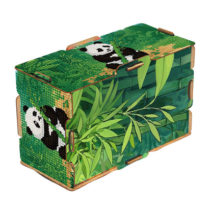 Panda 5D DIY Diamond Painting Handmade Tissue Holder Wooden Tissue Box Craft
