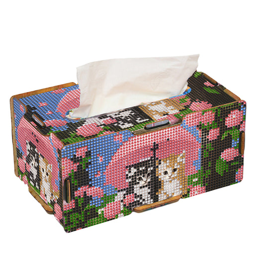 Umbrella 5D DIY Diamond Painting Handmade Tissue Holder Wooden Tissue Box Craft