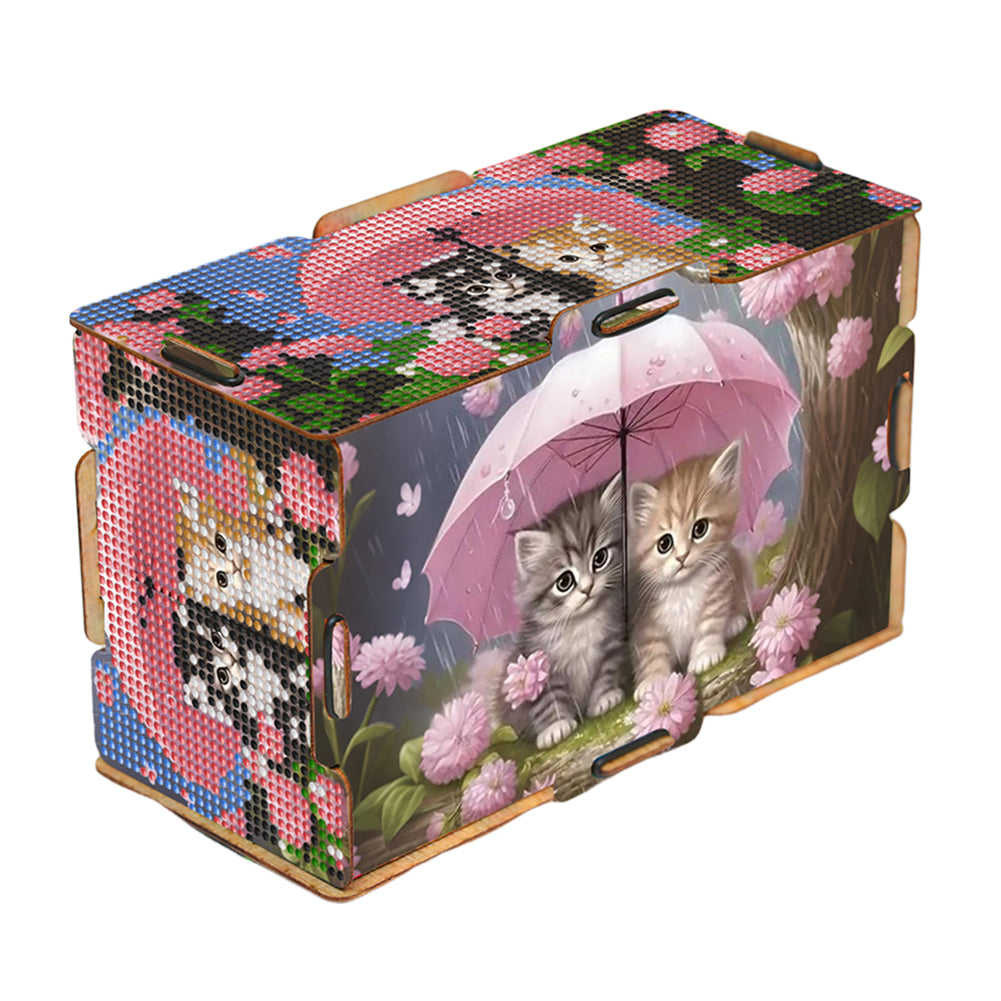 Umbrella 5D DIY Diamond Painting Handmade Tissue Holder Wooden Tissue Box Craft
