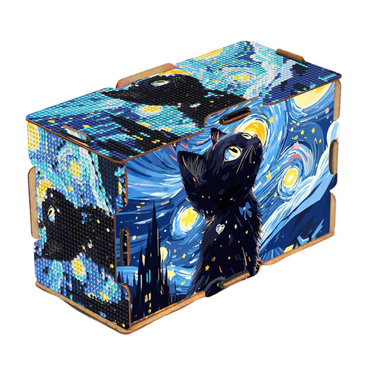 Starry Sky 5D DIY Diamond Painting Handmade Tissue Holder Wooden Tissue Box