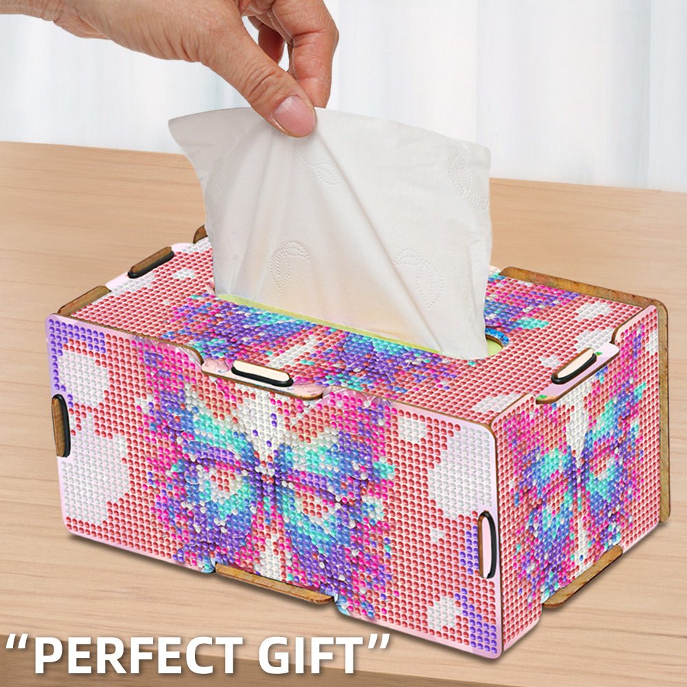 Diamond Painting Tissue Box Kits Decorative Rhinestone Craft Kit (Butterfly)