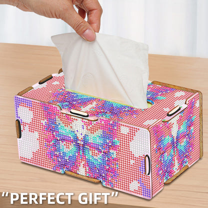 Diamond Painting Tissue Box Kits Decorative Rhinestone Craft Kit (Butterfly)