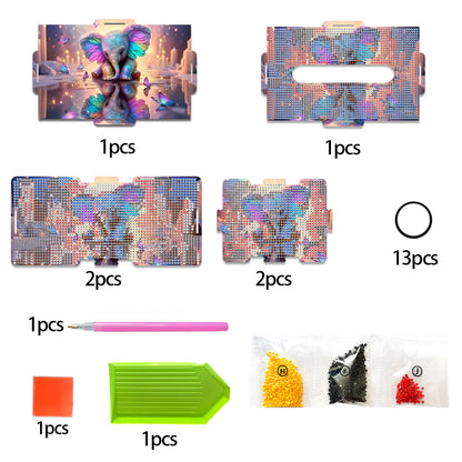 Diamond Painting Tissue Box Kits Rhinestone Craft Kit (Butterfly-elephant)
