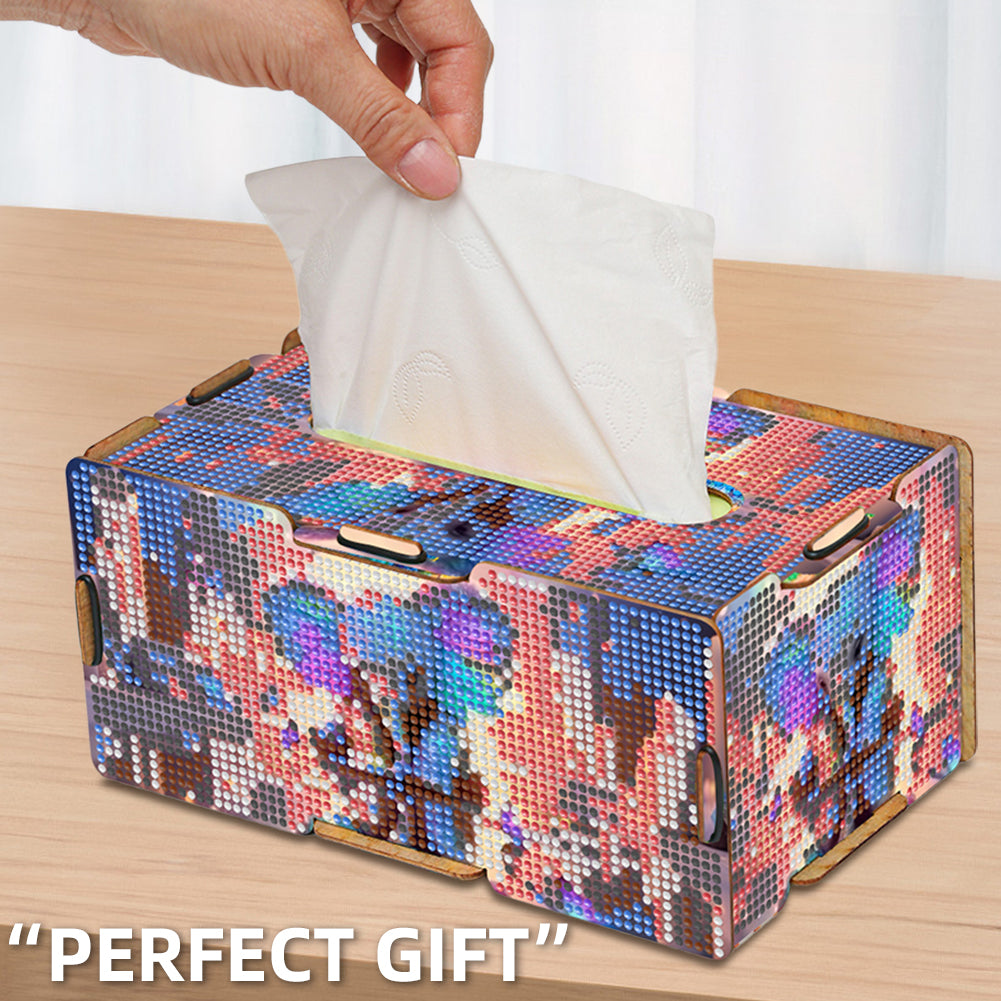 Diamond Painting Tissue Box Kits Rhinestone Craft Kit (Butterfly-elephant)
