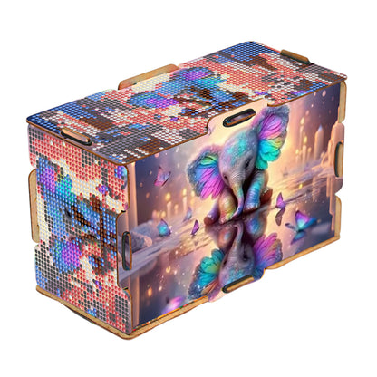 Diamond Painting Tissue Box Kits Rhinestone Craft Kit (Butterfly-elephant)