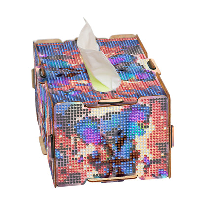 Diamond Painting Tissue Box Kits Rhinestone Craft Kit (Butterfly-elephant)