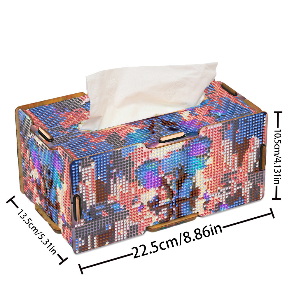 Diamond Painting Tissue Box Kits Rhinestone Craft Kit (Butterfly-elephant)
