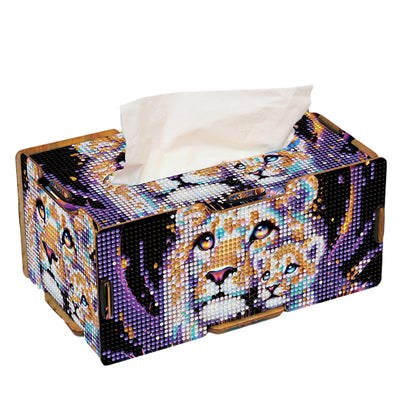 Diamond Painting Tissue Box Kits Decorative Rhinestone Craft Kit (Lion)