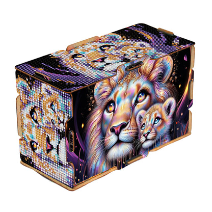 Diamond Painting Tissue Box Kits Decorative Rhinestone Craft Kit (Lion)