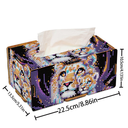 Diamond Painting Tissue Box Kits Decorative Rhinestone Craft Kit (Lion)