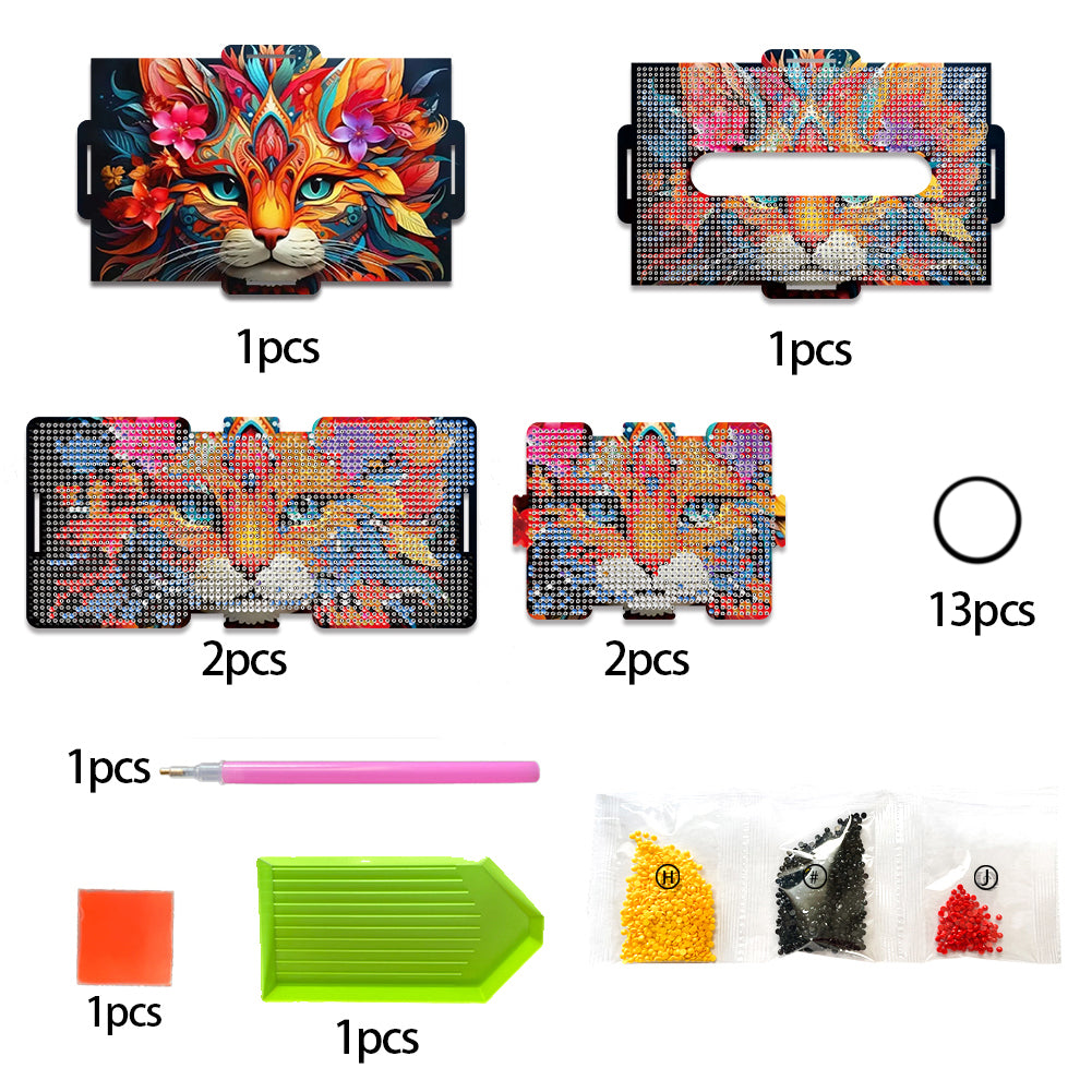 Diamond Painting Tissue Box Kits Decorative Rhinestone Craft Kit (Cat)