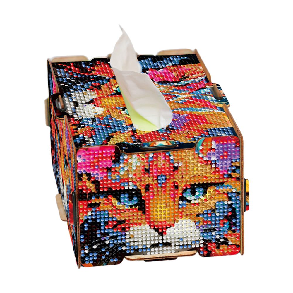 Diamond Painting Tissue Box Kits Decorative Rhinestone Craft Kit (Cat)