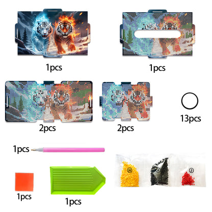 Diamond Painting Tissue Box Kits Decorative Rhinestone Craft Kit (Tiger)