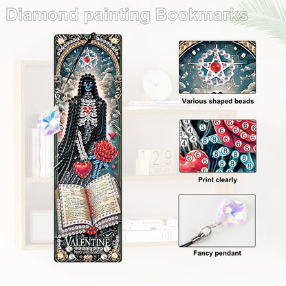 4Pcs Halloween Themed DIY Diamond Painting Bookmark for Reading Enthusiasts