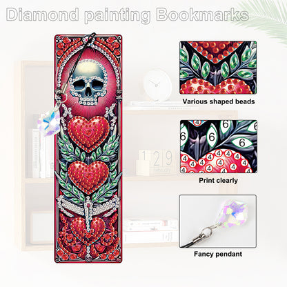 4Pcs Halloween Themed DIY Diamond Painting Bookmark for Reading Enthusiasts