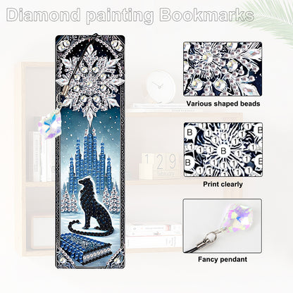 4Pcs Halloween Themed DIY Diamond Painting Bookmark for Reading Enthusiasts