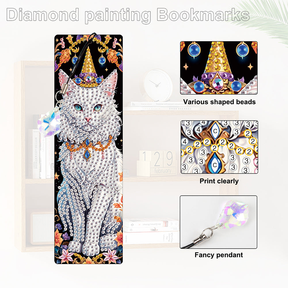 4Pcs Halloween Themed DIY Diamond Painting Bookmark for Reading Enthusiasts