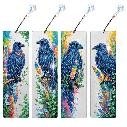 4Pcs Halloween Themed DIY Diamond Painting Bookmark for Reading Enthusiasts