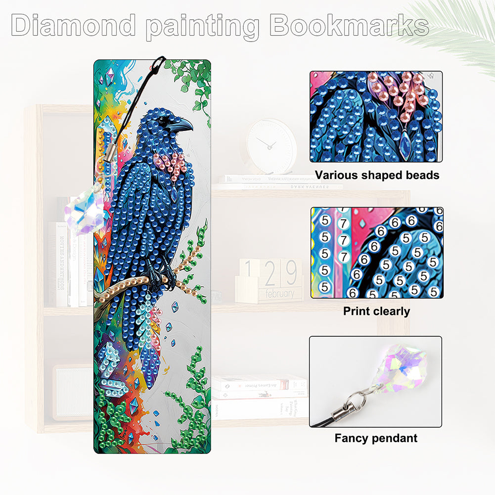 4Pcs Halloween Themed DIY Diamond Painting Bookmark for Reading Enthusiasts