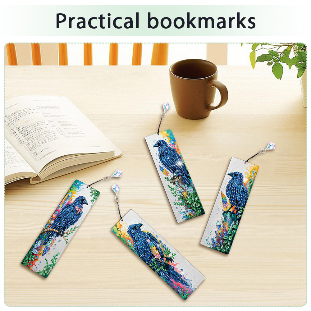 4Pcs Halloween Themed DIY Diamond Painting Bookmark for Reading Enthusiasts