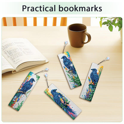 4Pcs Halloween Themed DIY Diamond Painting Bookmark for Reading Enthusiasts