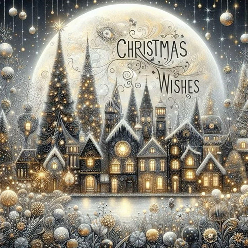 Christmas Scenery - 14CT Stamped Cross Stitch 40*40CM