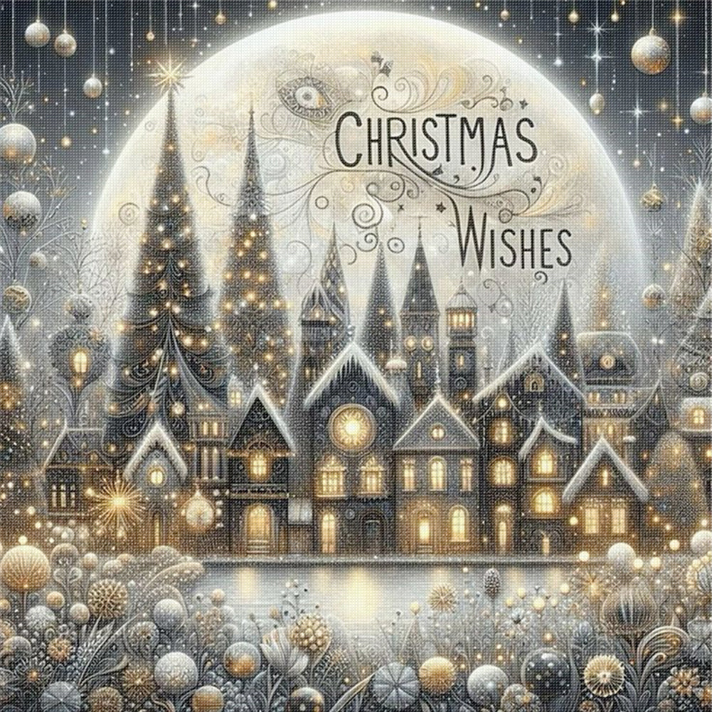 Christmas Scenery - 14CT Stamped Cross Stitch 40*40CM
