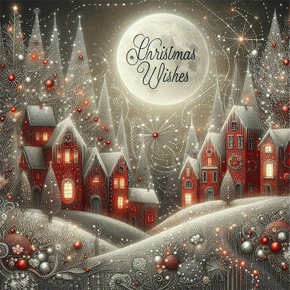 Christmas Scenery - 14CT Stamped Cross Stitch 40*40CM