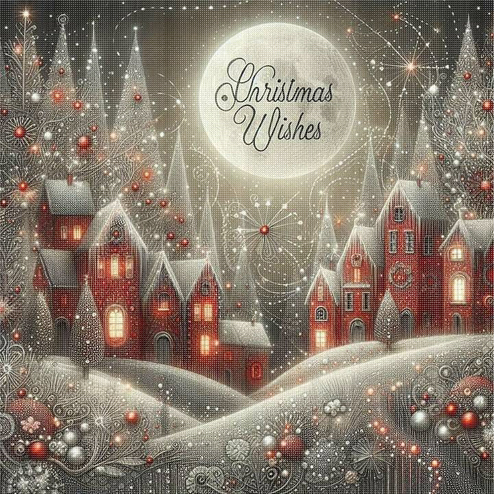 Christmas Scenery - 14CT Stamped Cross Stitch 40*40CM