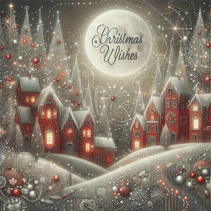 Christmas Scenery - 14CT Stamped Cross Stitch 40*40CM