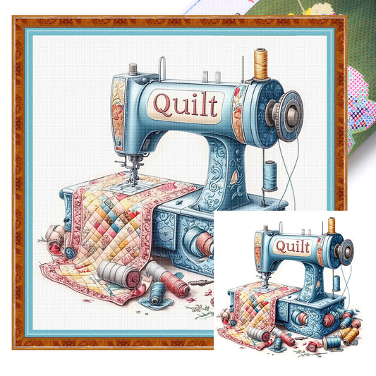 Sewing Machine - 18CT Stamped Cross Stitch 25*25CM
