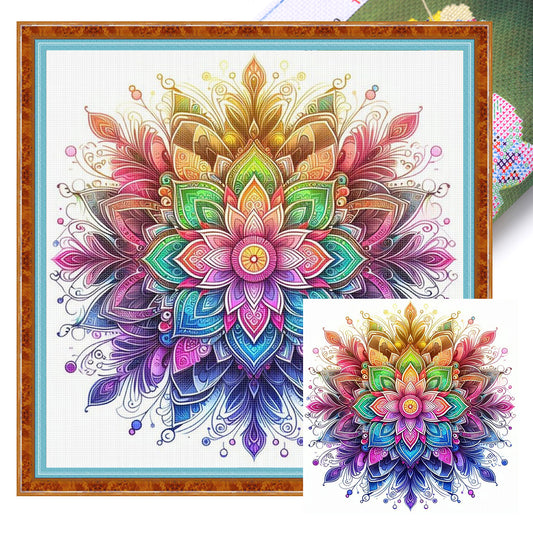 Mandala - 18CT Stamped Cross Stitch 25*25CM