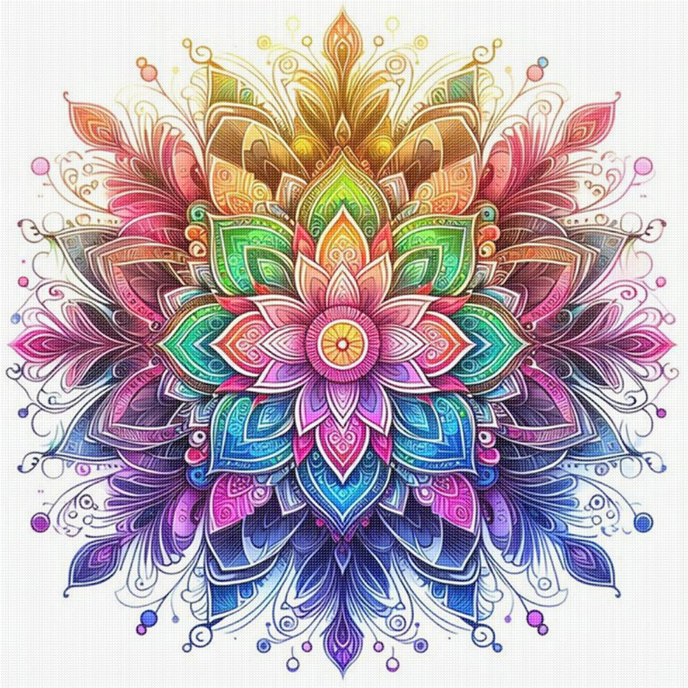 Mandala - 18CT Stamped Cross Stitch 25*25CM