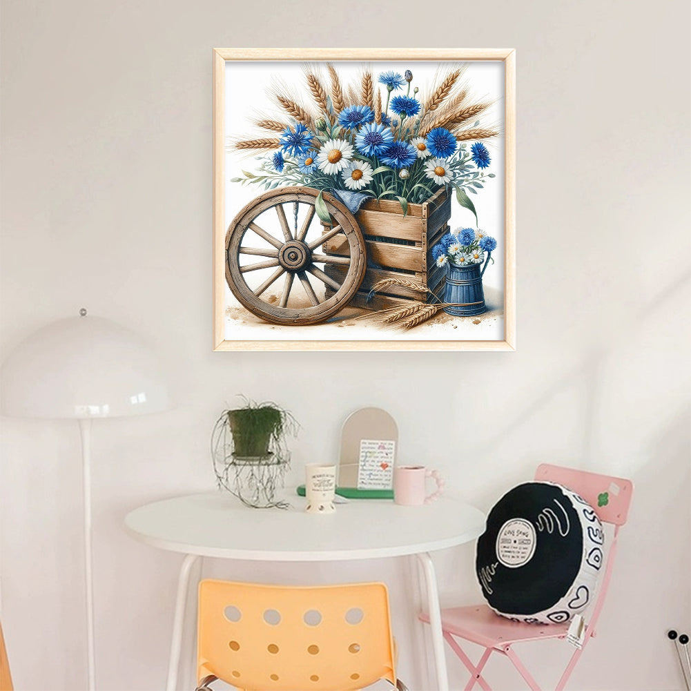 Daisy Carriage - 18CT Stamped Cross Stitch 25*25CM