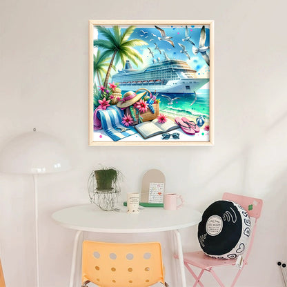 Beach Scenery - 11CT Stamped Cross Stitch 50*50CM
