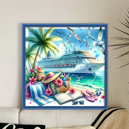 Beach Scenery - 11CT Stamped Cross Stitch 50*50CM