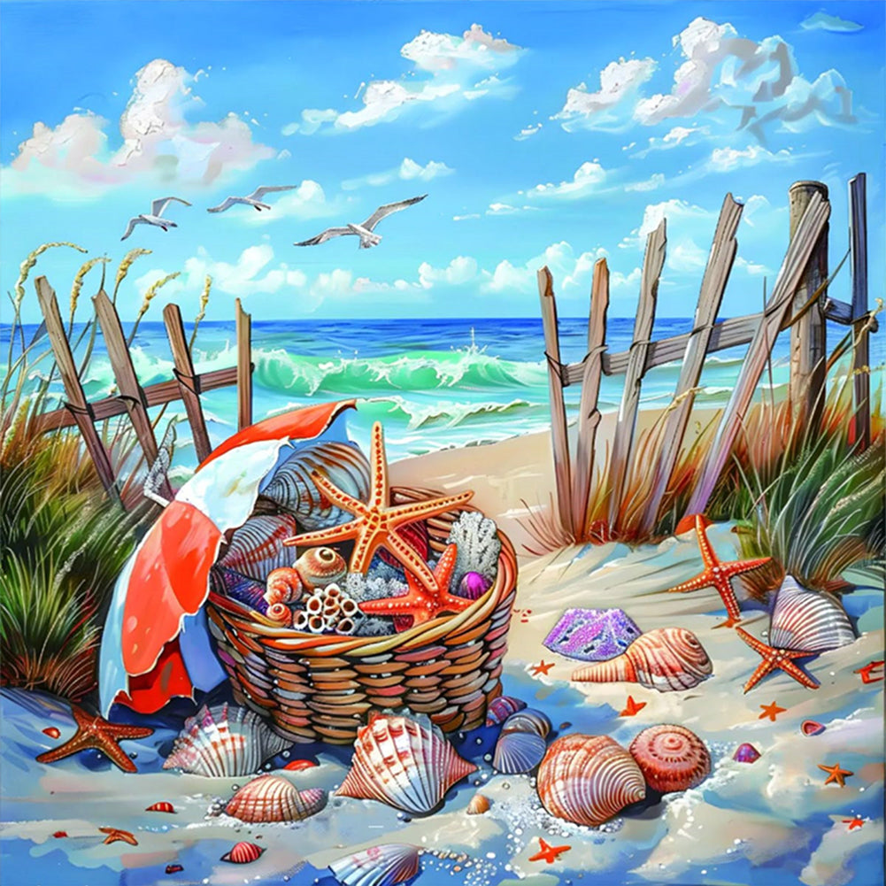 Beach Scenery - 11CT Stamped Cross Stitch 50*50CM
