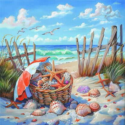 Beach Scenery - 11CT Stamped Cross Stitch 50*50CM