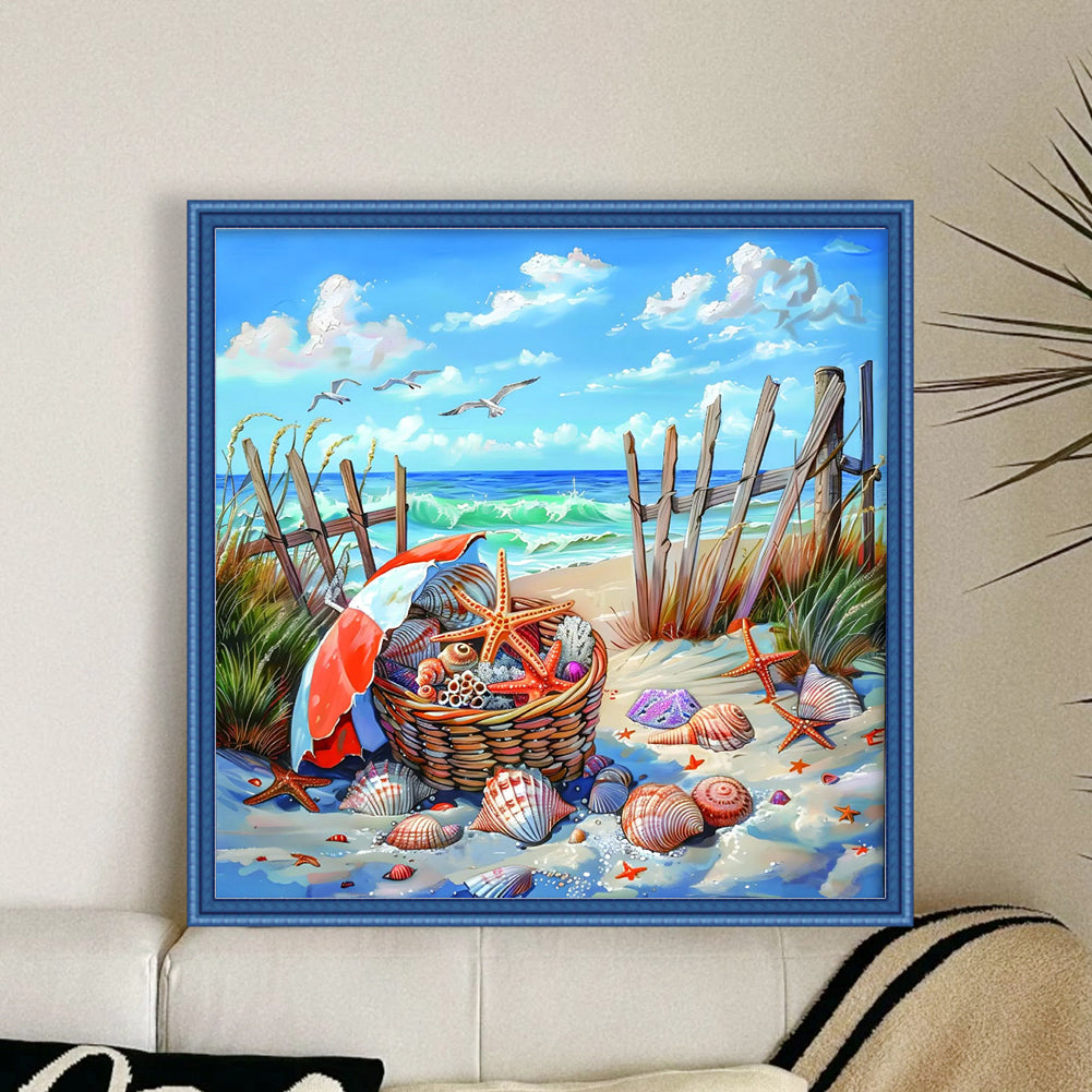 Beach Scenery - 11CT Stamped Cross Stitch 50*50CM