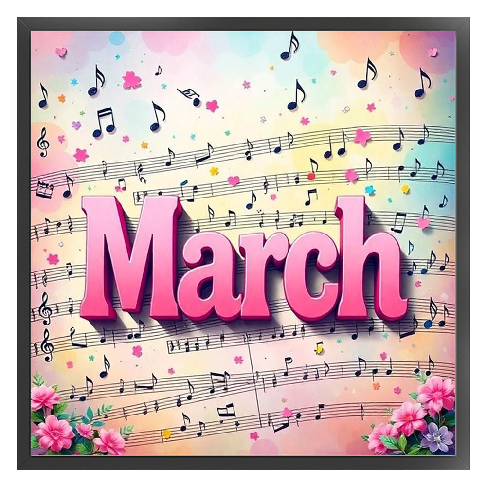 March - 18CT Stamped Cross Stitch 25*25CM