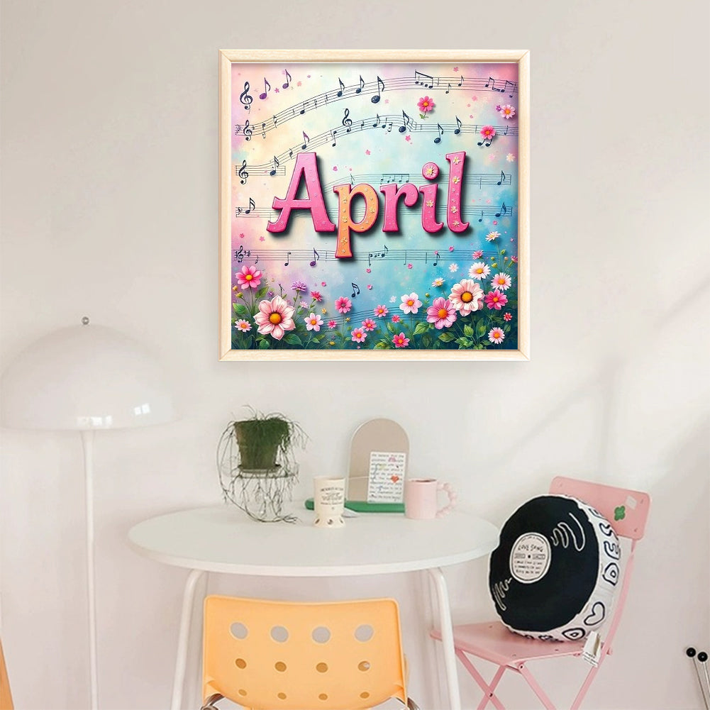 April - 18CT Stamped Cross Stitch 25*25CM