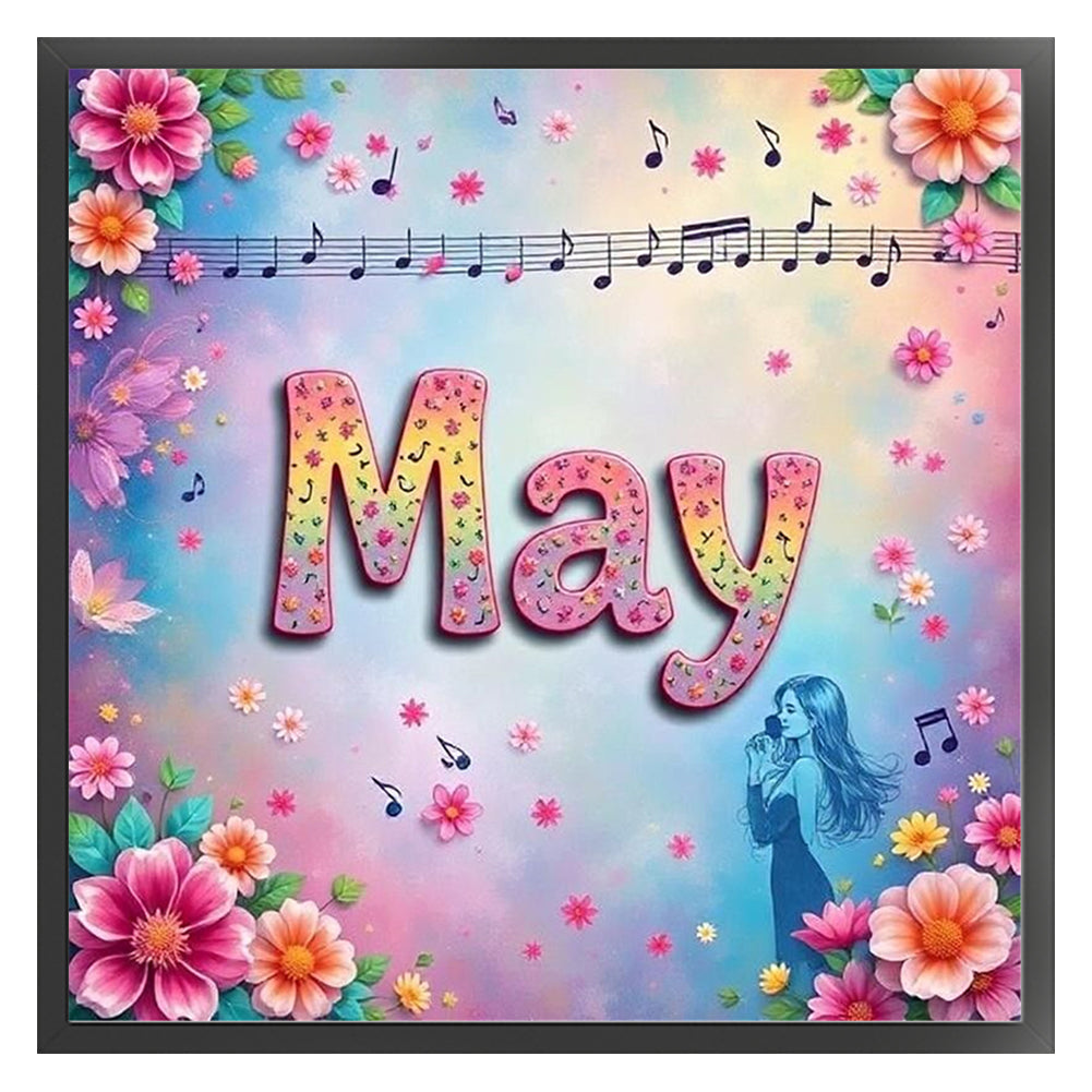 May - 18CT Stamped Cross Stitch 25*25CM
