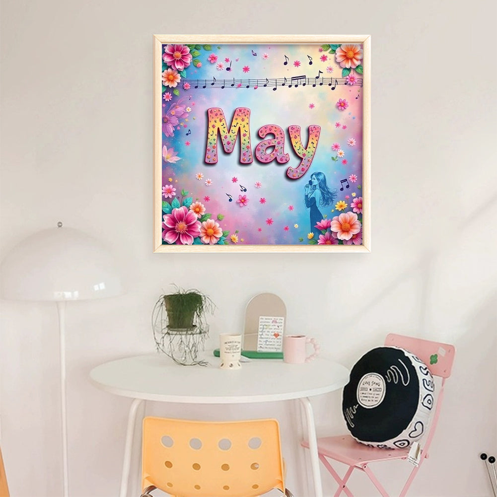May - 18CT Stamped Cross Stitch 25*25CM