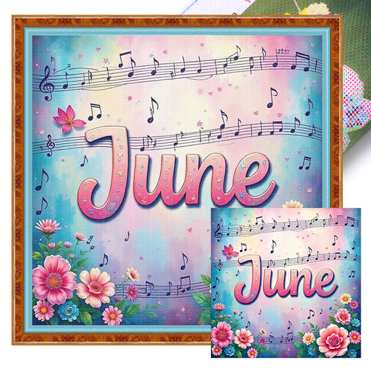June - 18CT Stamped Cross Stitch 25*25CM