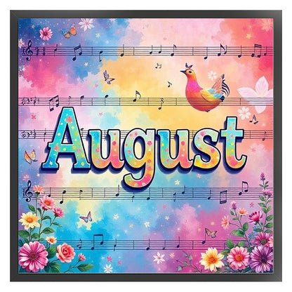 August - 18CT Stamped Cross Stitch 25*25CM